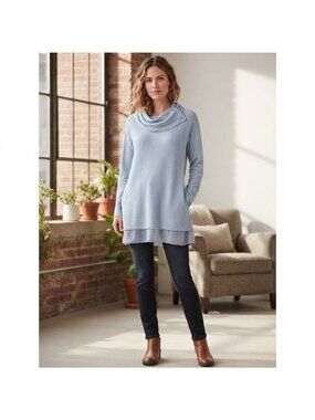 Simply Noelle Women's S/M Long Sleeve Sweater Blue